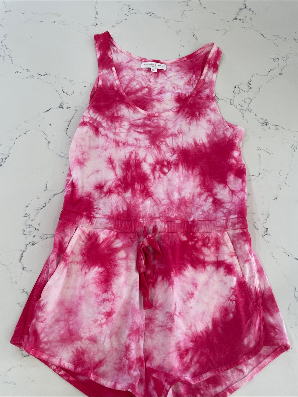 Spiritual Gangster Pink Tie-Dye Tank Romper